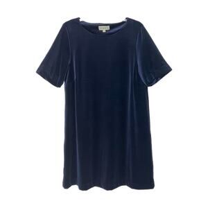 Rockin C Velvet Shift Dress Size Large Navy Blue Whimsygoth Western Relaxed